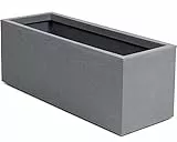 Ondis24 Pflanzkübel Vulkan, 57L Pflanzvolumen, rechteckig, Blumenkasten mit Wasserspeicher, Balkon Terrasse, Blumenkübel (Grau)