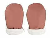 BÉABA, Fäustlinge/Handschuhe/Schutzhandschuhe für Kinderwagen, Regen-/Schneeschutz, Reißverschluss, Ultrawarm, Weich, Fleece gefüttert, Winddicht, Wasserdicht, Atmungsaktiv, Terracotta