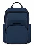 PIQUADRO, Computer und iPad® Backpack aus recyceltem Stoff mit Sternumriemen, Antitheft Kabel, Tasche für Flasche und RFID-Schutz, Blau, blau, Taglia unica, 0 Stk