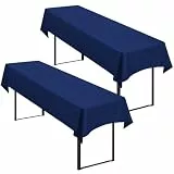 2 Stück Marineblau Biertisch Tischdecke universal für 50cm u.70cm Biertische Hussen für Biertisch, Blickdichte Polyester Biertischhussen Biertisch-Husse Rechteckige Tischdecken Waschbar-250x100cm