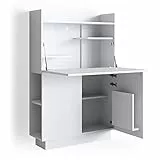 Vicco Sekretär Schreibtisch Alena, Arbeitstisch mit Schrank, Weiß, 85 x 27 cm