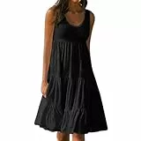 Angebote Abendkleid Damen Lang Sommerkleid V-Ausschnitt Leinen Kleider Große Größen Strandkleid Sommer Casual Freizeitkleid Kurzarm A-Linie Kleid Neuartige Farbverlauf Weich Partykleid