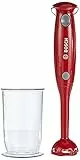 Theo Klein 9566 Bosch Stabmixer, rot I Kindersichere Nachbildung mit rotierenden Klingen-Attrappen und Messbecher I Maße: 4 cm x 4 cm x 25 cm I Spielzeug für Kinder ab 3 Jahren