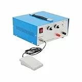 Mqwdxzfes 80A Schmuck Punktschweißgerät 600W, Punkt Schweißer mit Fußschalter & Wolframnadel, Pulse Spot Welder, Welding Machine Edelmetall Schweißgerät für Gold Silber Platin K Gold Schweißen, Blau