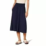 Amazon Essentials Damen Midirock aus Jersey zum Hineinschlüpfen, Marineblau, XXL