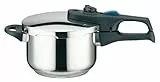 ELO Schnellkochtopf Praktika XS 18 cm, aus Edelstahl 18/10, automatisches Druckregelsystem, schonendes Garen, starker ELO-Therm Speicherboden, mit Sicherheitsmechanismus, Schnellkochtopf Induktion
