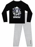 Wednesday Mädchen Schlafanzug | Mädchen-Pyjama-Sets | Die Addams Family Kinder Pyjamas | Schwarz 140