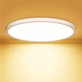 OUILA LED Deckenleuchte Flach Rund - Ø22CM Deckenlampe LED 18W 1600LM 3000K Warmweiß IP44 Wasserdicht Badezimmer Lampe, Badlampe Decke für Bad Küche Flur Schlafzimmer Keller