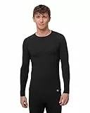 DANISH ENDURANCE Merino Langarm Shirt Herren, Thermounterwäsche Herren, Funktionsshirt, Schwarz, M