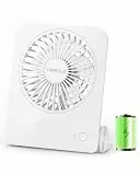 TriPole 4000mAh Tischventilator Akku, 31H Laufzeit, Mini Ventilator mit LED Display, 4 Stufen USB Lüfter Leise, Ventilator Klein Tragbar, Verstellbar für Büro, Schlafzimmer, Camping, Schwarz