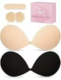 Klebe BH Push up Ohne Träger Unsichtbarer Trägerloser BH Push up Strapless Bra Selbstklebender Klebebh für Rückenfreies Kleid Klebe-BHS Große Brust und Sticky Bra für Kleine Brüste
