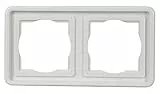 Kopp Standard Unterputz Feuchtraum 2-fach Abdeckrahmen, für senkrechte und waagrechte Installation, UP FR, IP44, arktis-weiß, 302402074