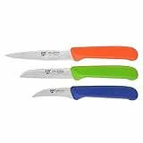 GRÄWE Obstmesser & Gemüsemesser, 3er Set, kleines Küchenmesser-Set, Schälmesser, Edelstahl, bunt, super scharf geschliffen