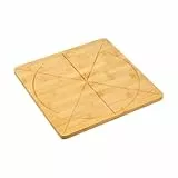 KESPER | Pizzateller, Material: Bambus - FSC®-zertifiziert | Mit Schneidrillen | Beidseitig verwendbar | 33 x 33 x 1,6 cm | Pizzabrett & Servierplatte | Farbe: Natur Braun | 58467