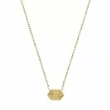 NOELANI - Damen Halskette 925 Silber - Vergoldet/Golden - Sechseck Hexagon Anhänger - NOE-N0022