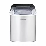 H.Koenig Eiswürfelmaschine ICEK12 - ca. 12 kg Eiswürfel pro Tag, Produktionszeit 6-8 min. - 2 Eiswürfelgrößen - Wasserstandsanzeige, 120 W - Edelstahl - silber