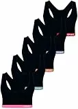 LOREZA ® 5 Mädchen Bustier Baumwolle BH Sport Bra (164-170, M5 - Breite Träger)