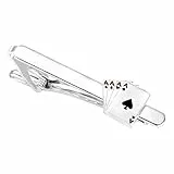 Elegante Poker Krawattenklammern aus Metall, Stilvolle Krawattenklammern Herren Langstil Metall und Klassische Krawattennadel Silber, Kreative Anzug Accessoires für Business, Hochzeit und Party