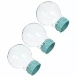 HAMPPLIES 3 Stück Leere Glas Schneekugeln 45mm mit Gummikappe Befüllbare Kristallkugeln für Selbstgemacht Winterdekoration und Terrarien Transparente Bastelkugeln für Familienbasteln