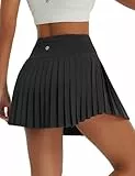 baleaf Damen Rock Kurz Sommer Röcke Hohe Taille Faltenrock Mädchen Sommerrock Elegant Frauen Skirt Schwarz S