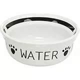 TRIXIE Futterstation aus Keramik, 2,6 l/Ø 25 cm, weiß/schwarz