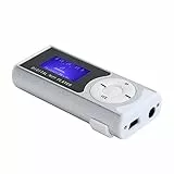 MP3-Player, Tragbarer Sport MP3-Taschenlampen-Musik-Player -Back-Clip-LCD--Bildschirm-Musik-Media-Player(Silber)