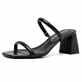Sowdus Pantoletten Damen mit Absatz Bequem - Elegante Mules Sandalen Schlappen Sandaletten Leichter Quadratischer Blockabsatz Offener Zehenbereich Rutschfest Sommerschuhe