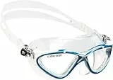 Cressi Planet Goggles - Premium Schwimmbrille für Schwimmen, Pool, Triathlon und alle Wassersportarten, Einheitsgröße, Erwachsene Unisex, Transparent/Blau Weiß