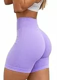 SMILODOX Sport Shorts Damen Amaze Pro Scrunch, Seamless Blickdichte Radlerhose, Unsichtbarer Scrunch-Effekt, V-Shape High Waist Kurze Sporthose, Hoher Bund Biker Shorts für Yoga, Fitness & Gym