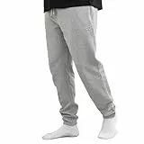Snocks Jogginghose Herren – Bequeme Sporthose mit Reißverschlusstaschen & kuscheligem Innenfutter – Stylische Laufhose aus 100 % Bio-Baumwolle – Ideal für Freizeit, Training & Alltag L Grau