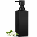 GMISUN Seifenspender schwarz, 350 ml Spülmittelspender für Küche, Modern Handseifenspender Glas für Badezimmer, Stivoll Flüssigseifenspender mit Kunststoffpumpe, Soap Dispenser