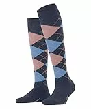 Burlington Damen Kniestrümpfe Marylebone W Kh Wolle lang gemustert 1 Paar, Blau Dark Blue Melange 6688, 36-41