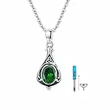 CUOKA MIRACLE Urnen ketten für Asche 925 Sterling Silber Memorial Keltisch Irish Tropfen Urnen Anhänger Halskette Feuerbestattung Andenken Asche Schmuck für Damen Herren