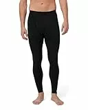 DANISH ENDURANCE Premium Merino Thermounterhose Herren Lang, Extreme Kälte, Winter & Skiunterwäsche Herren, Schwarz, L