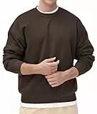 THE GYM PEOPLE Herren Sweatshirt Rundhals Fleece Pullovers Langarm Dicke Lockere Soft Basic Sweatshirt