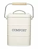 KitchenCraft Living Nostalgia Küchenkompostbehälter, Metall, 16,5 x 12 x 24 cm, Antik Creme