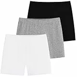 Domee Mädchen Kurze Leggings Sommerhose Radlerhose Shorts Baumwolle 3er-Pack Zeitlose Eleganz 146-152 (Etikettengröße 150)