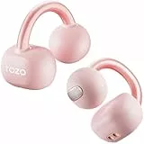 TOZO OpenEarRing Open Ear Kopfhörer, Bequem Clip On Kopfhörer, Kopfhörer Kabellos Bluetooth 5.4, Bluetooth Kopfhörer mit App-Steuerung, 40 Std Spielzeit, Digitalanzeige für Sport, Laufen - Rosa