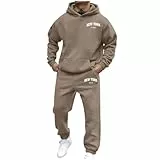 Generisch Jogginganzug Herren Trainingsanzug Sportanzug Freizeitanzug Einfarbig Hoodie Langarm Mit Taschen Hausanzug 2-Teilig Fitness Kapuzenjacke Jogginghose Sportanzug Set Jogging