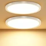 Taipow 18W 2448LM Led Deckenleuchte Flach, 3000K Warmweiß Deckenlampe Flur LED Rund, IP44 UltraDünn Badezimmer Lampe Küchenlampe Decke für Küche Bad Schlafzimmer Flur Balkon Keller, Ø22CM (2 Stück)