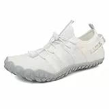 ziitop Wasserschuhe für Damen und Herren Barfußschuhe Unisex Badeschuhe Schnell Trocknend Strandschuhe Leicht Fitnessschuhe Weich Surfschuhe Poolschuhe für Tauchen,Surfen,Wandern,Yoga(Weiß Grau,42EU)