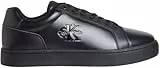 Calvin Klein Herren Cupsole Sneaker Classic Mono aus Leder, Schwarz (Triple Black), 42