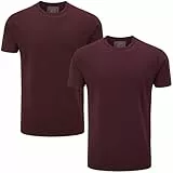 Charles Wilson Herren 2er Packung Elastan-T-Shirts mit Rundhalsausschnitt (XL, Dark Port (0524))