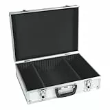 Perel Alu Werkzeugkoffer leer, Alukoffer leer, Werkzeugkoffer ohne Inhalt, Aluminiumkoffer, individuelle Fachaufteilung, inkl. 2 Schlüssel, 425 x 305 x 125 mm