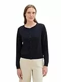 TOM TAILOR Damen Basic Strickjacke mit Rundhalsausschnitt,10668 - Sky Captain Blue, XXL