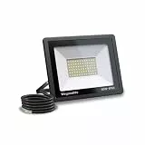 Wegoodlife 60W LED Strahler Außen, Superhell 6000LM LED Fluter, 3000K Warmweiß Scheinwerfer, IP66 Wasserdicht Aussenlampe, Flutlicht mit 50cm Kabel, Wandleuchte für Sportplatz, Hinterhof, Auffahrt