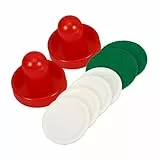 SOIMISS Eishockey Pucks 60mm Ersatz Für Tischhockey Mit 4 Weißen Pucks Und 2 Roten Schiebern Für Indoor Hockeyspiele