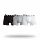 CR7 CRISTIANO RONALDO Herren Enganliegende Boxershorts (3er-Pack), Mehrfarbig (Schwarz/Grau/Weiß), L