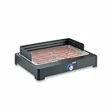 SEVERIN Tischgrill mit Edelstahl-Grillrost für drinnen und draußen, Elektrogrill mit schnellem Grill-Start, Balkon Grill ohne Verbrennungsgefahr, Schwarz, PG 8565