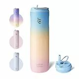 BOTTLE BOTTLE Isolierte Edelstahl Trinkflasche 750 ml mit Strohhalm, Deckel & Griff – Auslaufsicher, BPA-frei, Doppelwandig – Ideale Wasserflasche für Sport, Reisen & Fitness (BGR FV)